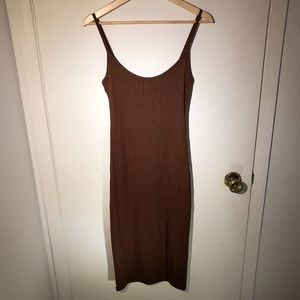 Forever 21 Brown Ribbed Dress